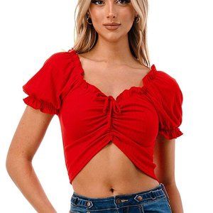 Jr Ladies Ruched Crop Top